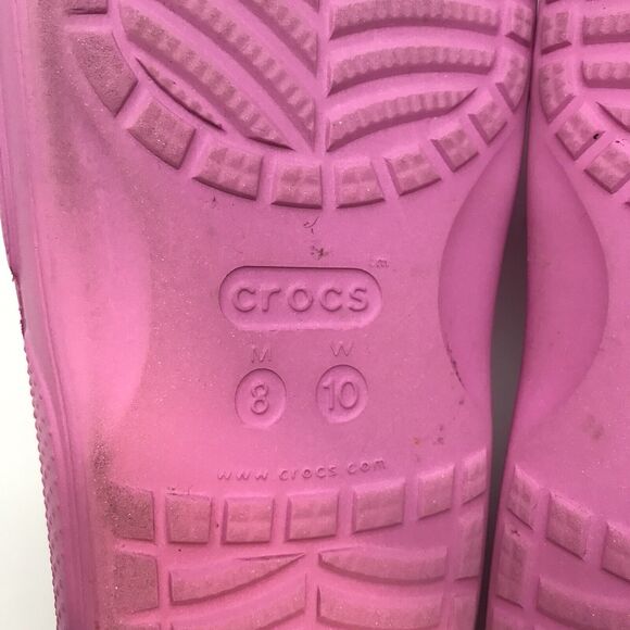 CROCS Iconic Comfort Women's 10 Jibbitz Ready Strap Sandals Hot Pink Slides - Picture 9 of 10